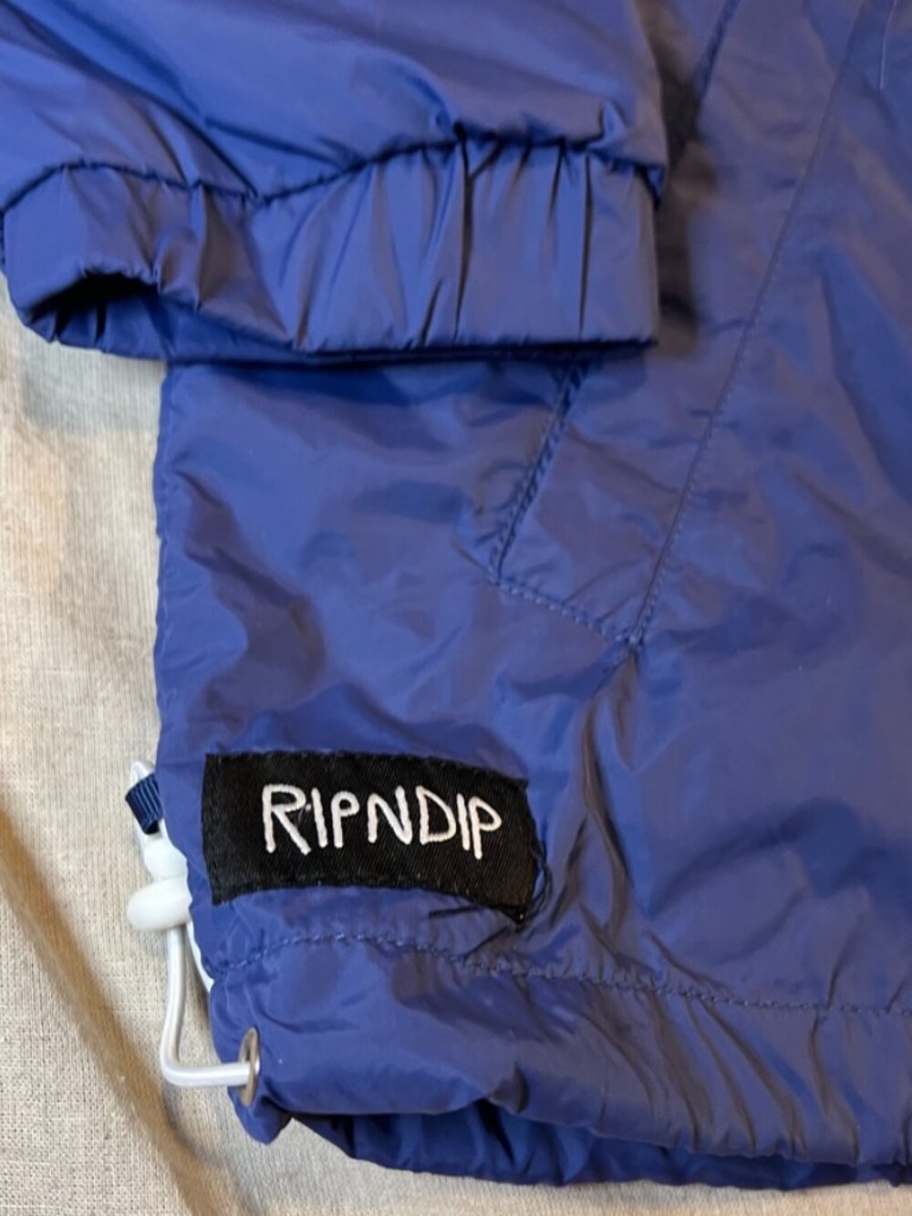 RIPNDIP Lord Nermal Windbreaker Mens XL Blue Smiley Cat Anorak Skate Jacket Y2K - Picture 7 of 15